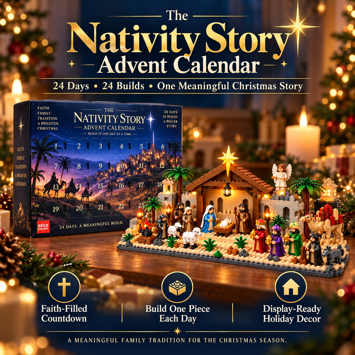 ✝️🎄 24-Day Nativity Advent Calendar – Build Your Own Magical Christmas Village! 🏠✨