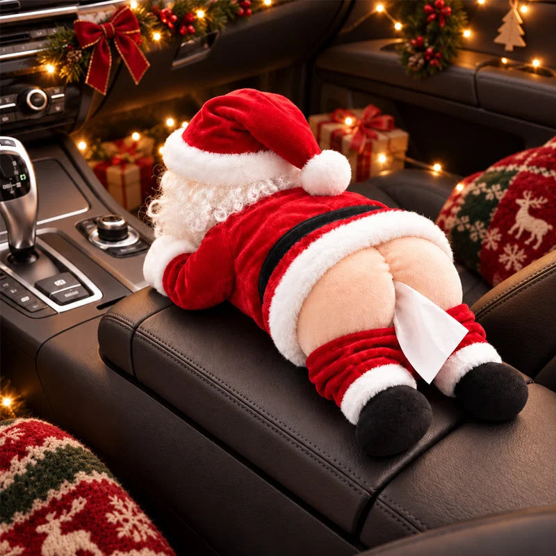 🎅 Funny Santa Butt Tissue Box - Cheeky Christmas Decor & Gag Gift