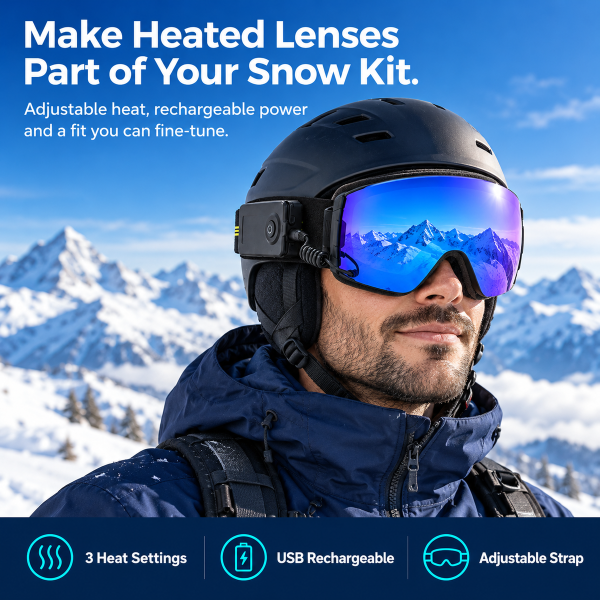 🎄 Heated Anti-Fog Ski Goggles –❄️ A Christmas Gift for Snow Lovers 🎁