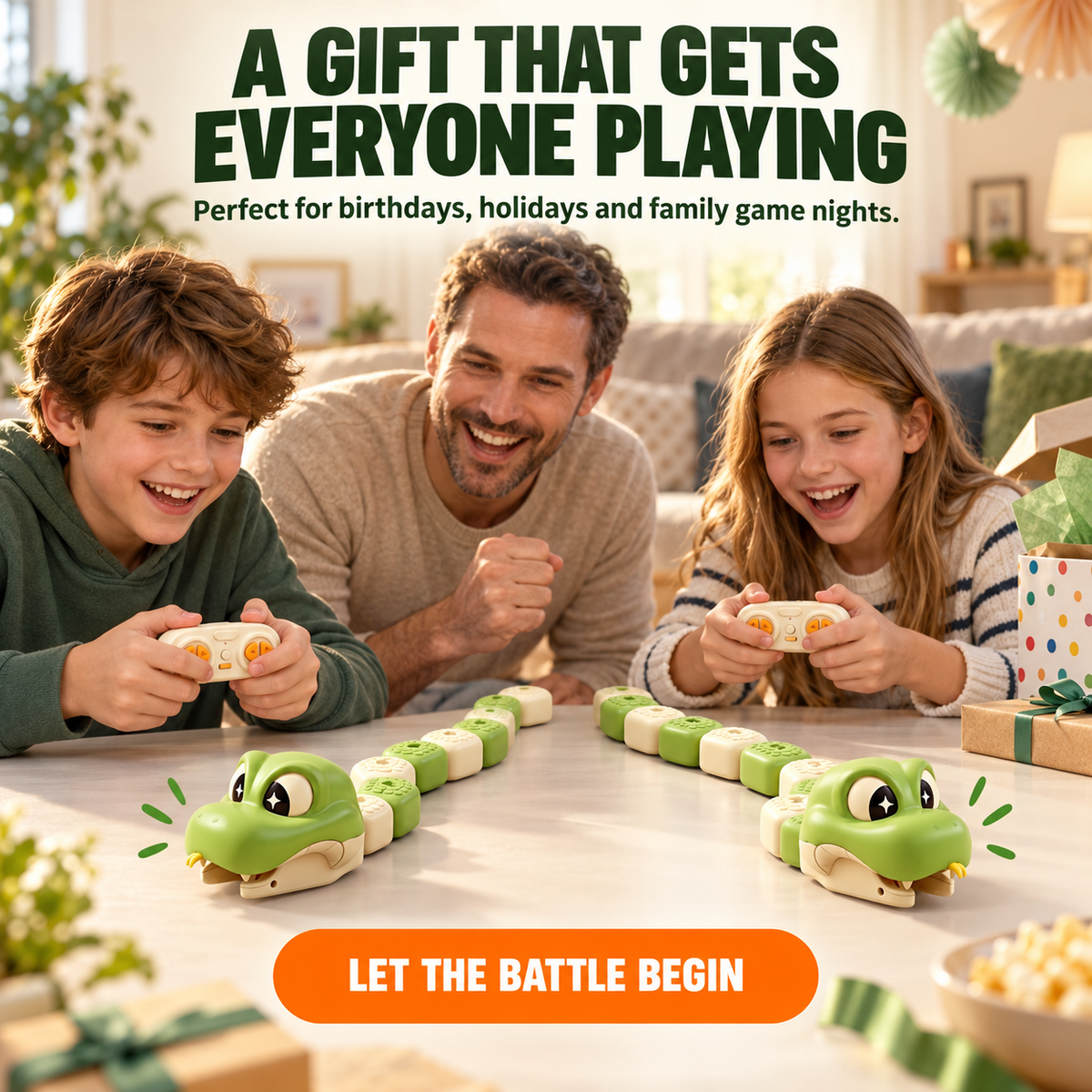 Remote-Control Magnetic Snake Battle Game – 2-Player Eat, Grow & Race Challenge for Kids