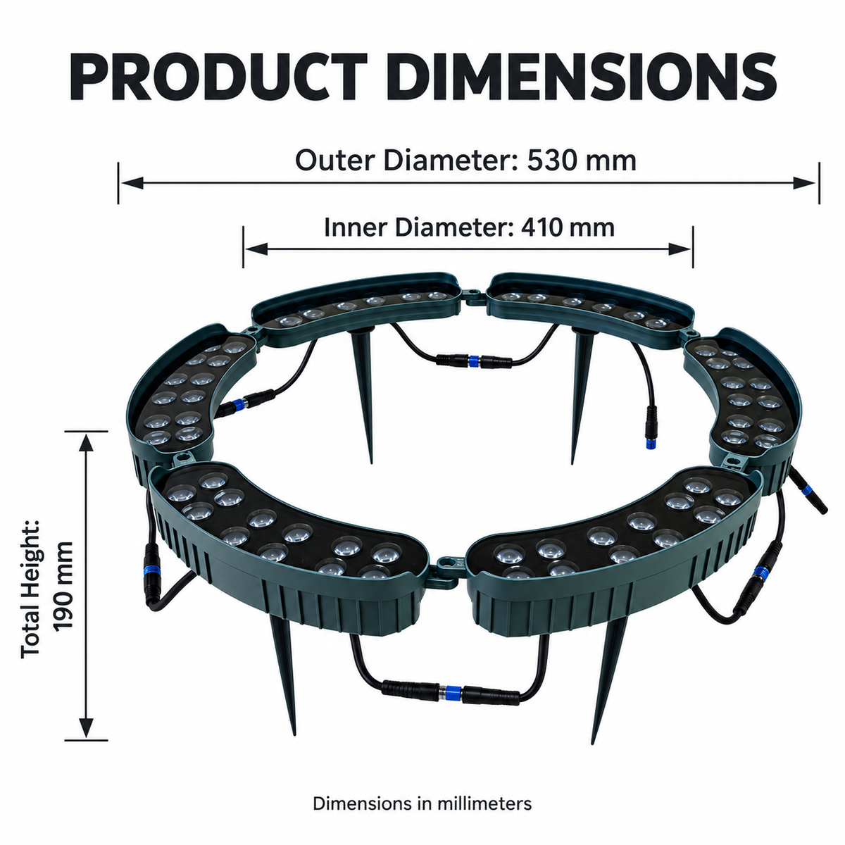 🌈Outdoor RGB Tree Ring Light – 7-Color Remote-Controlled Landscape Uplighting