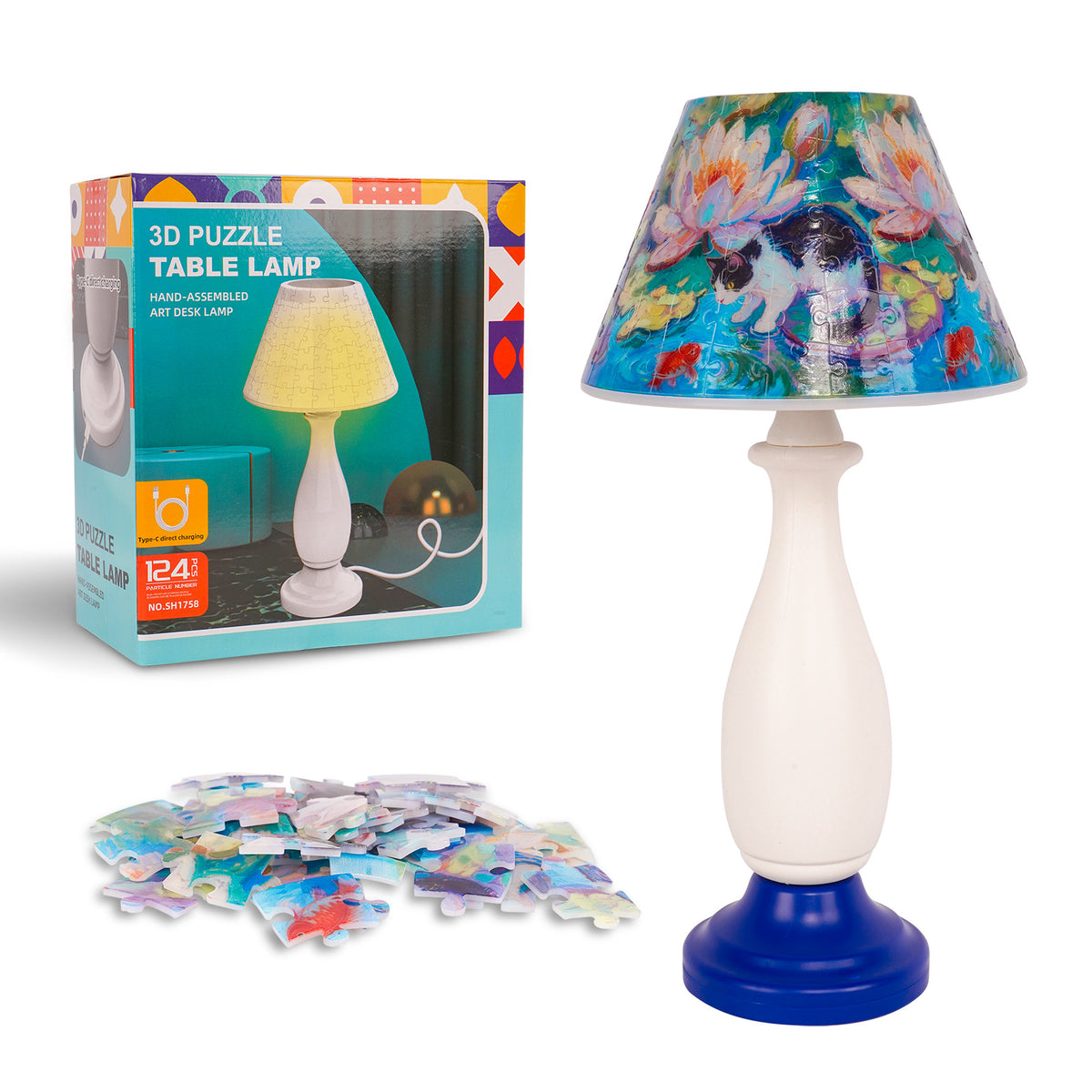The Build & Glow 3D Puzzle Lamp — 5 Designs, 124 Pieces