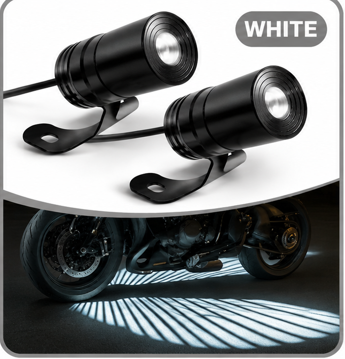 🏍️ Dual Motorcycle Laser Projector Lights – Ground Projection Kit