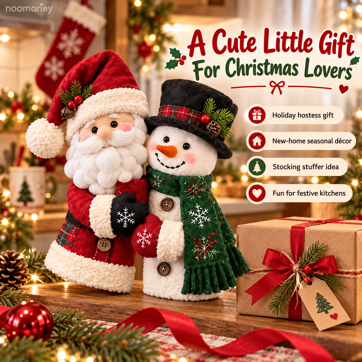 π Santa & Snowman Christmas Handle Decor Set