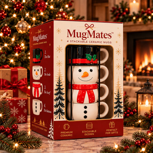 🎄MugMates™ Christmas Mug Set — Sip & Stack