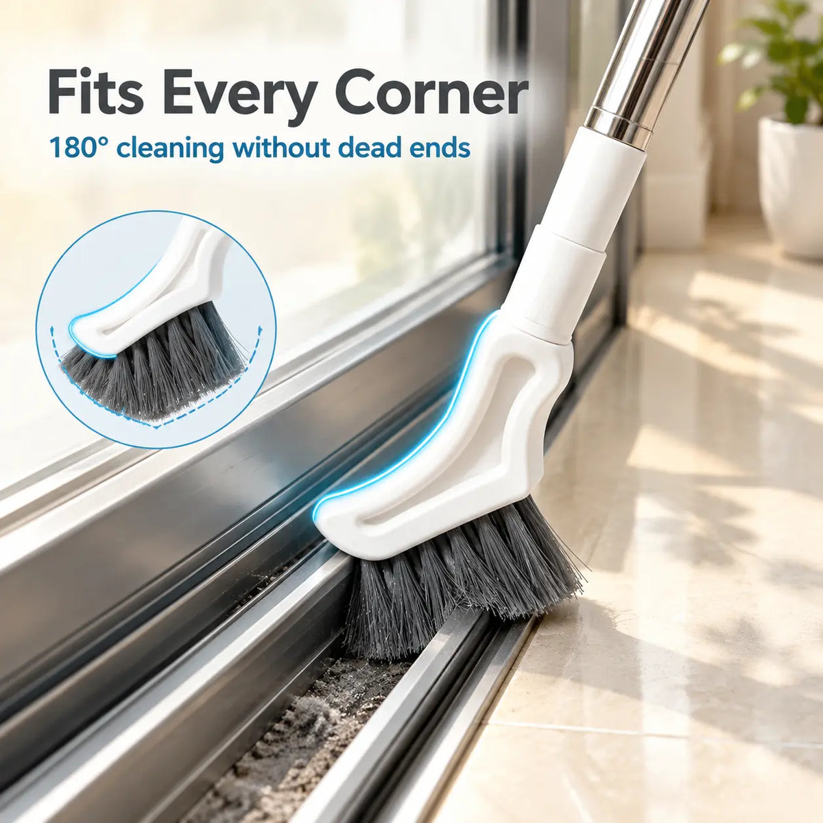 🧹Telescopic Crevice Cleaning Brush – Long Handle Gap Cleaner for Bathroom, Toilet, Floors & Windows