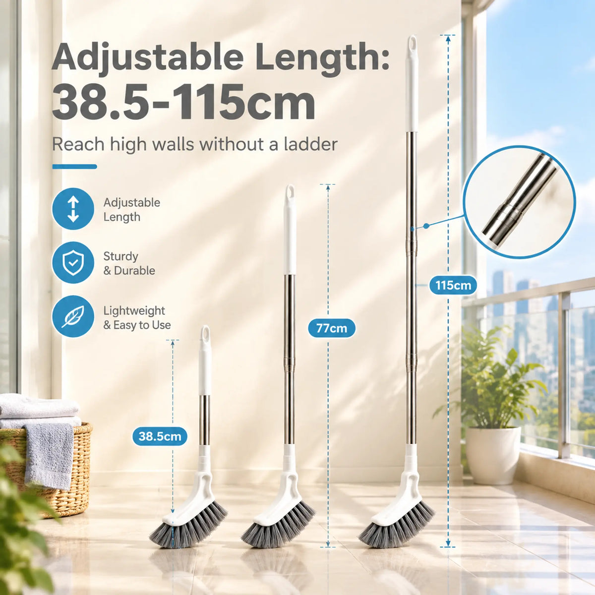 🧹Telescopic Crevice Cleaning Brush – Long Handle Gap Cleaner for Bathroom, Toilet, Floors & Windows