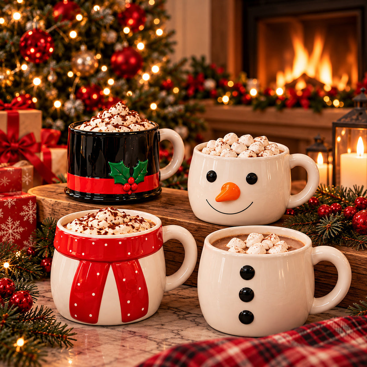 🎄MugMates™ Christmas Mug Set — Sip & Stack