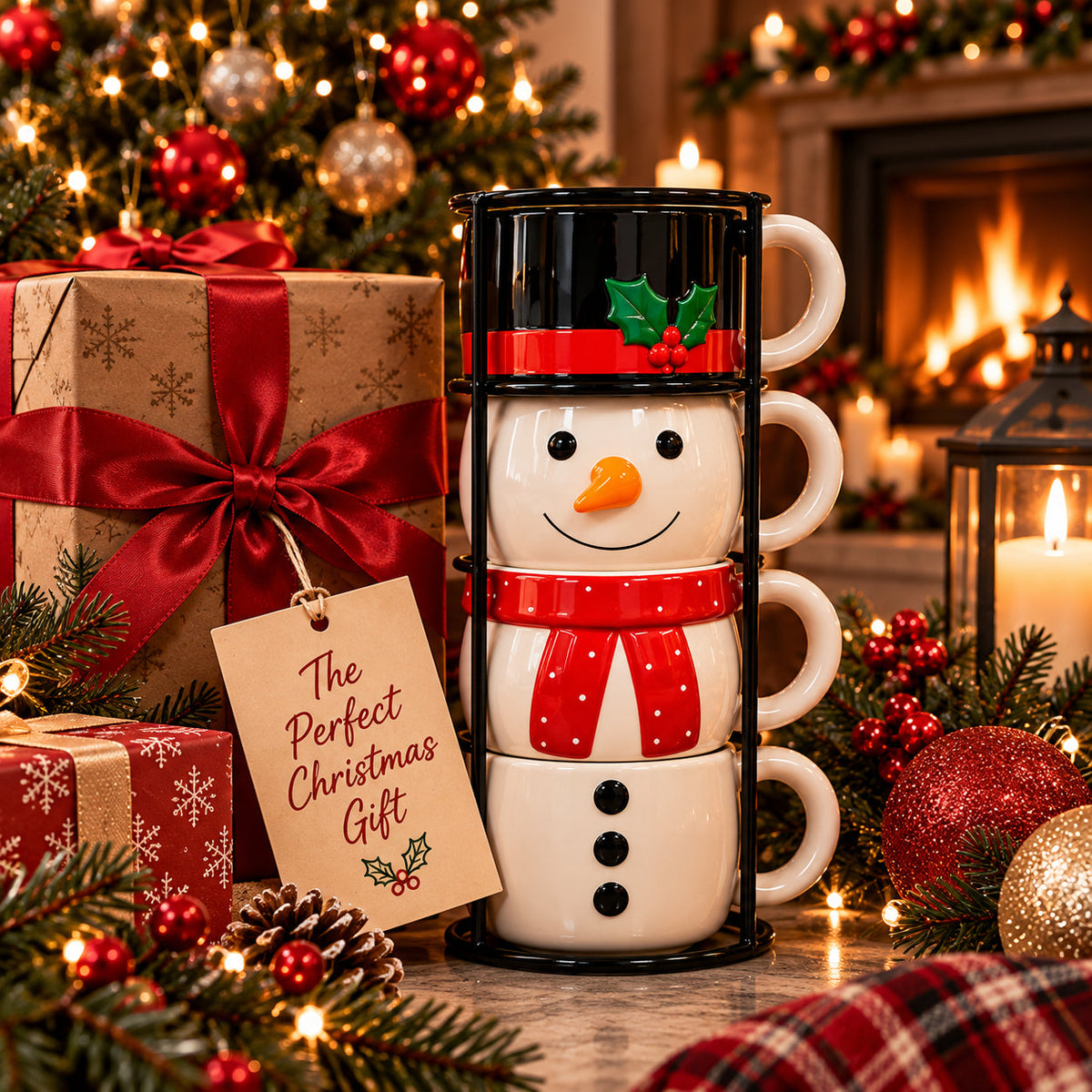 🎄MugMates™ Christmas Mug Set — Sip & Stack