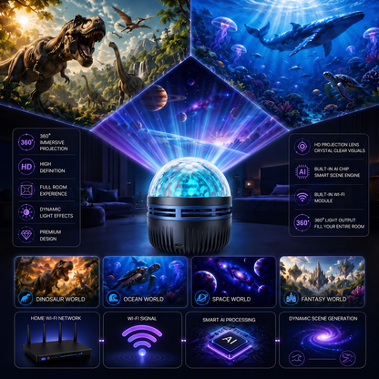 🎀360° Smart Holographic Starry Sky Projector (HD Smart Dynamic 5D)