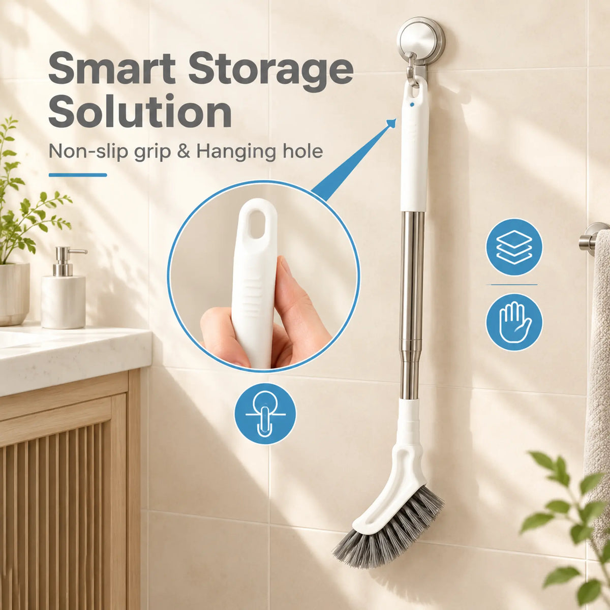 🧹Telescopic Crevice Cleaning Brush – Long Handle Gap Cleaner for Bathroom, Toilet, Floors & Windows