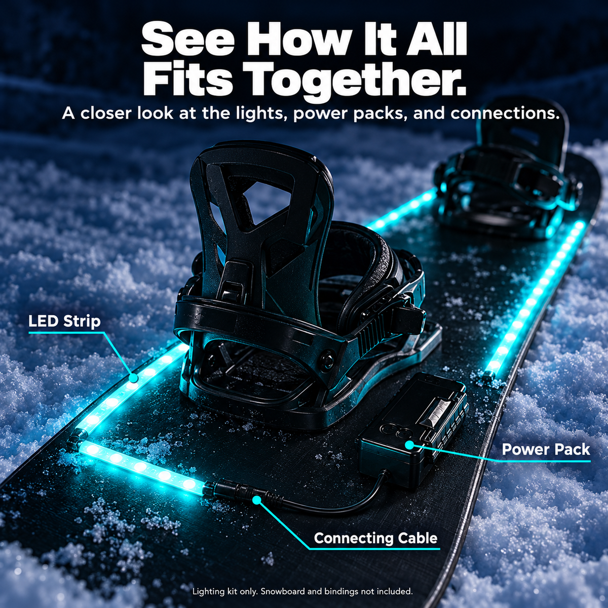🏂 LED Snowboard Edge Light Kit ✨ 7 Color-Changing Lights – Turn Every Night Ride Into a Light Show
