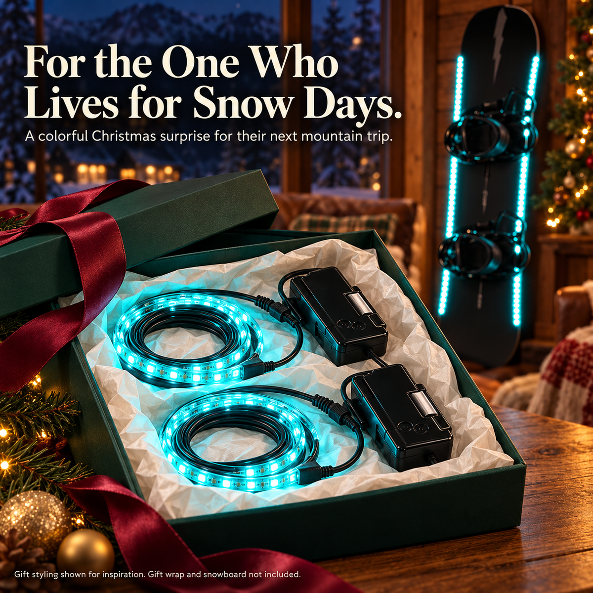 🏂 LED Snowboard Edge Light Kit ✨ 7 Color-Changing Lights – Turn Every Night Ride Into a Light Show