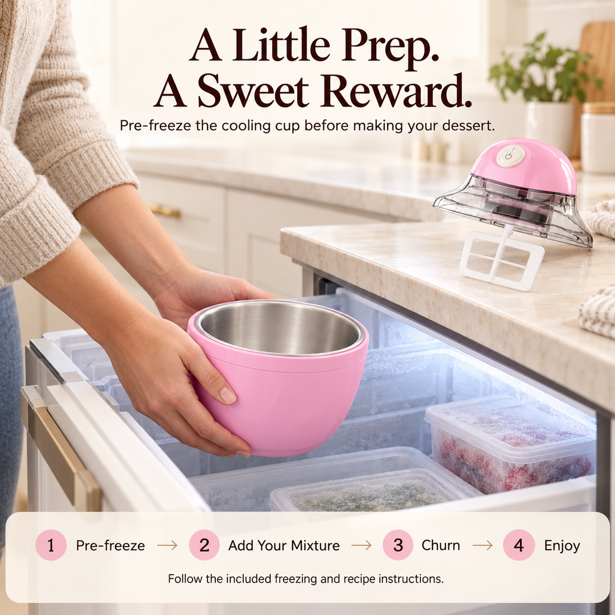 🍦 Mini Ice Cream Maker Cup – Homemade Treats, Your Favorite Flavors