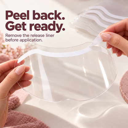 50-Pack Disposable Face Shields – Clear Adhesive Splash Guards for Hair Washing & Lash Care ✨