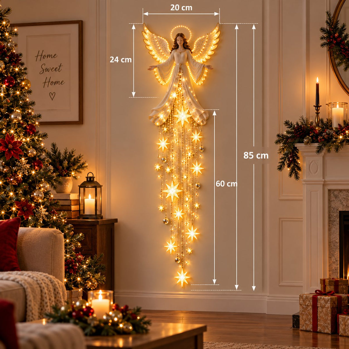 🔥Angel Blessing Starfall Wall Light™ – Heavenly Christmas Wall Decor