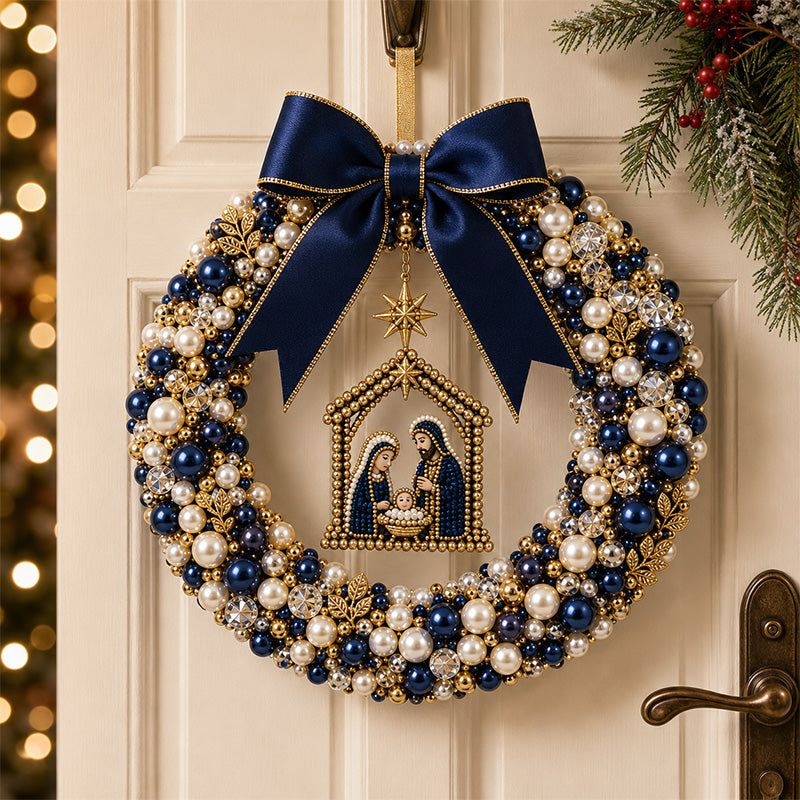 ⏳ Last Day 49% OFF – 🎄✨ DIY Christmas Pearl Wreath Kit – Handmade Beaded Holiday Door Décor 💎🎀