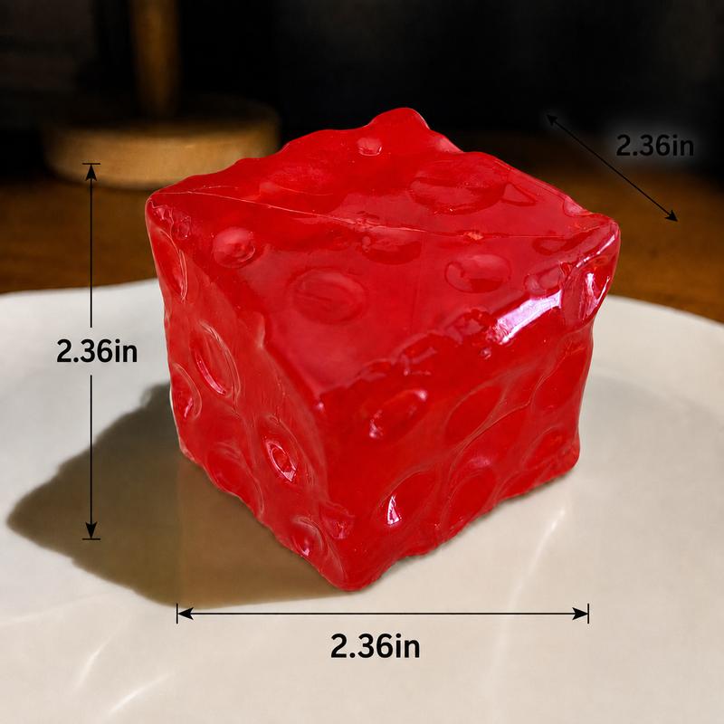 Cheese Cube Squishy Toy - Yellow, Pink, Red & Green