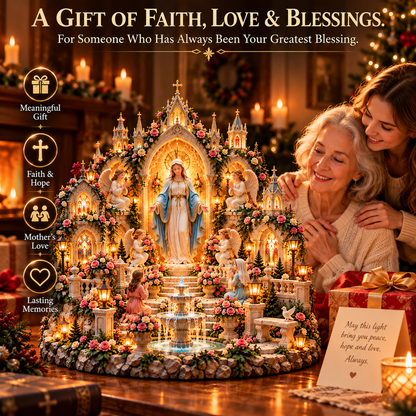 🌹🙏 Virgin Mary Prayer Sanctuary – Lighted Faith & Grace Display