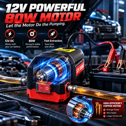 🔧 12V 80W Electric Oil Extractor Pump – Skip the Messy Oil Changes, Extract Used Oil with Ease! ⚡