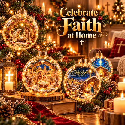 ✝️Christian Nativity Christmas Ornaments – 7-Piece Jesus Birth & Holy Night Collection