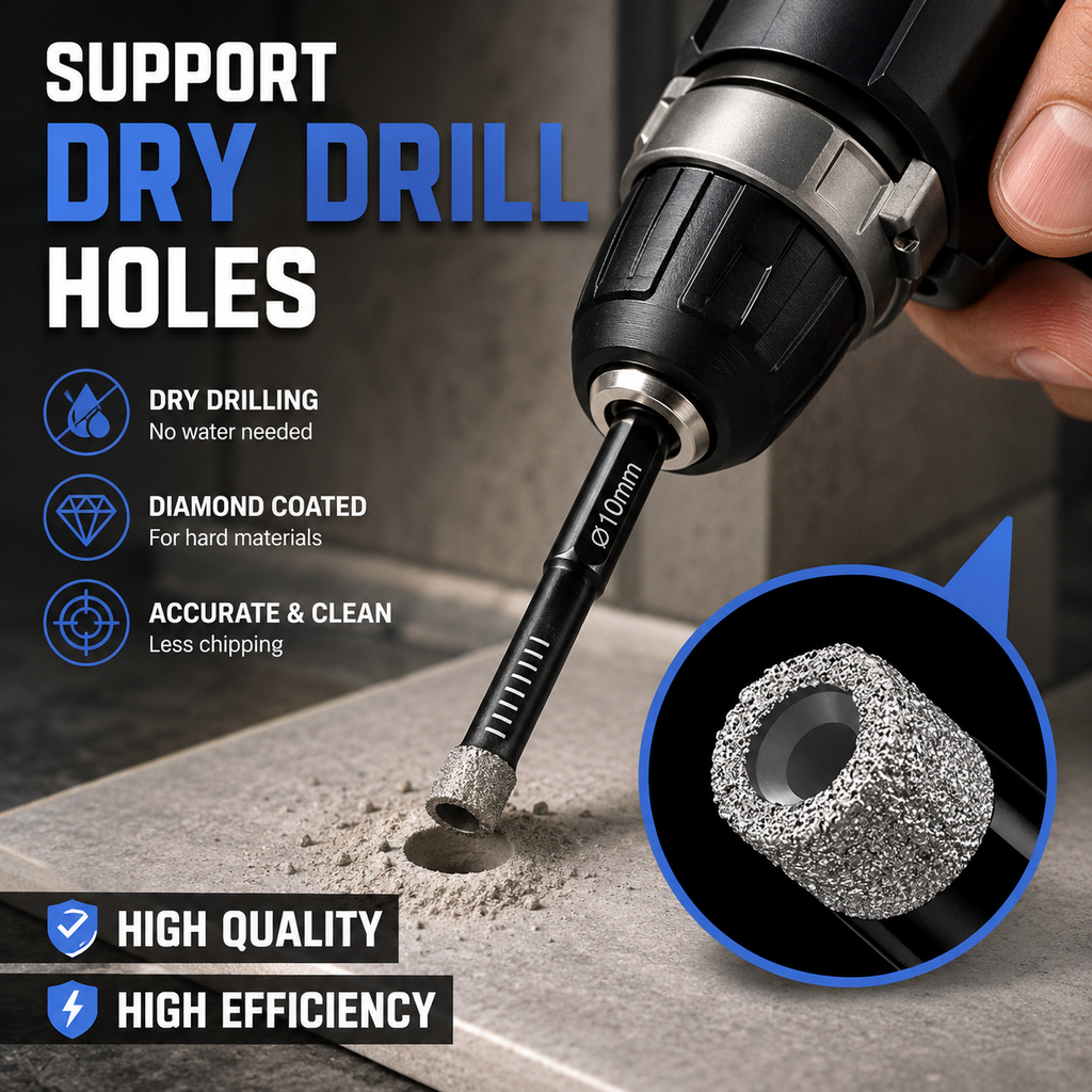 Diamond Drill Bits Set-Brazed Diamond Drill Bits for Precision Drilling in Tile Ceramic Glass Granite Marble Masonry