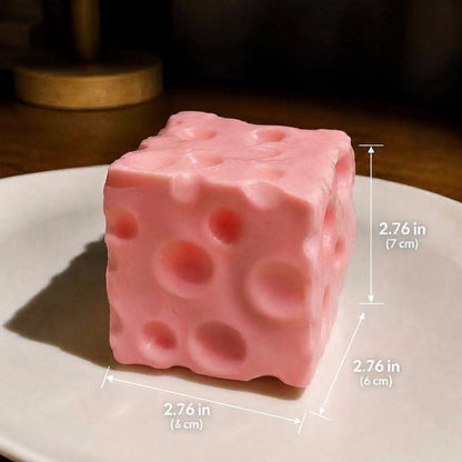 Cheese Cube Squishy Toy - Yellow, Pink, Red & Green