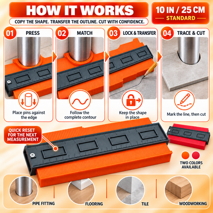 🔥 50% OFF Contour Gauge Tool – Copy Any Shape & Make Perfect Cuts Every Time🔨