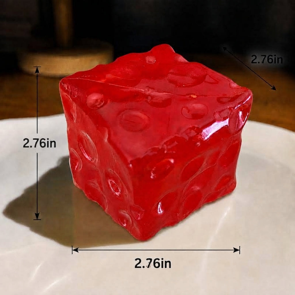Cheese Cube Squishy Toy - Yellow, Pink, Red & Green