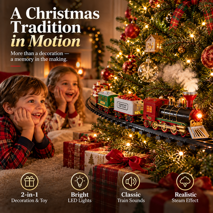 🎄 Magical Christmas Tree Train Set – Moving Train with Lights, Sounds & Steam for a Holiday Tree That Comes to Life🚂