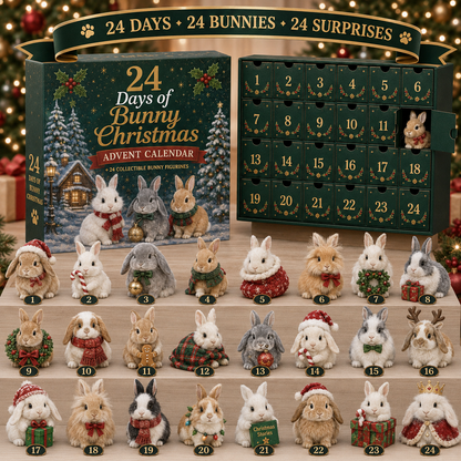 🐇 2026 Christmas Bunny Advent Calendar | 24 Collectible Mini Bunny Figurines, Christmas Countdown Gift for Kids & Bunny Lovers