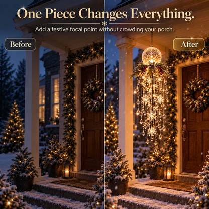 Crystal Cascade Christmas Light™ – Hanging Snowflake & Crystal LED Porch Décor ✨❄️