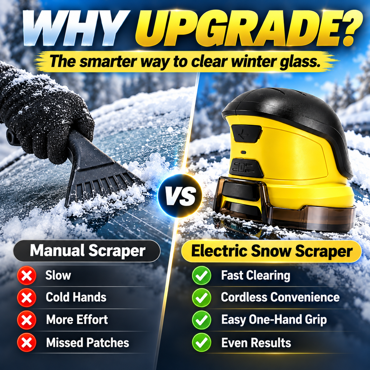 ❄️ Electric Ice Scraper – 1600 RPM Cordless Windshield De-Icer 🚗