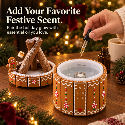 🎄 Mini Christmas Campfire Mist Lamp – Cozy LED Holiday Tabletop Decor