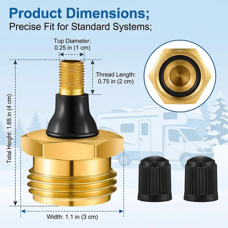 Brass blowout adapter construction and dimensions