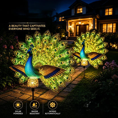 🔥Limited time-50% OFF 🦚Solar Peacock Garden Sculpture Light🌟Transform Your Outdoor Space🏡