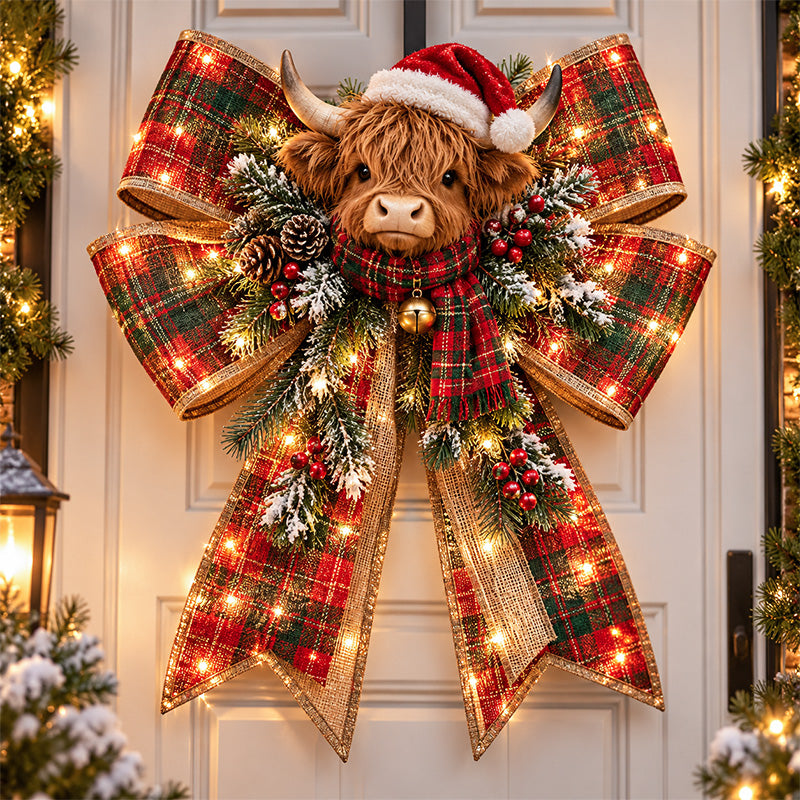 🎀 Last Day 50% OFF🔥Giant Light-Up Christmas Bows – Oversized Festive Door Decor ✨