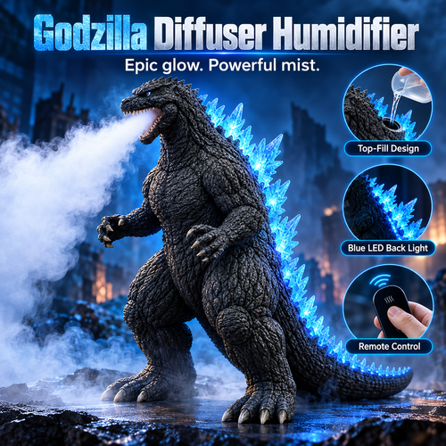 🐉 Kaiju Mist Humidifier – Cool Mist & Glowing Blue LED Monster 💙