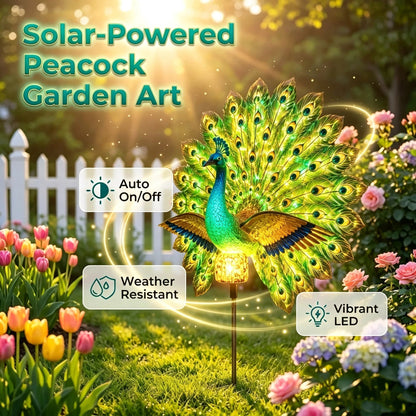 🔥Limited time-50% OFF 🦚Solar Peacock Garden Sculpture Light🌟Transform Your Outdoor Space🏡