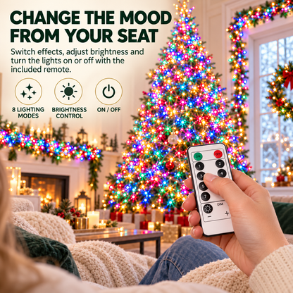 ✨ USB-Powered LED Cluster Christmas Lights 🎄 8 Modes, Remote Control & Multicolor or Warm White