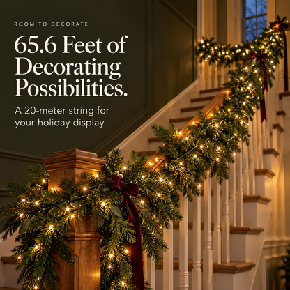 ❄️🏡20M 600-LED Christmas String Lights – Warm White or Multicolor Holiday Tree Lights🎅💖