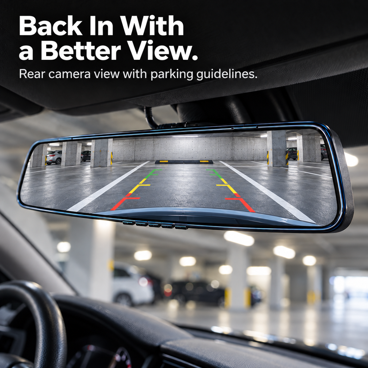👆 One Tap. Two Views. — Front & Rear Touchscreen Mirror Dash Cam