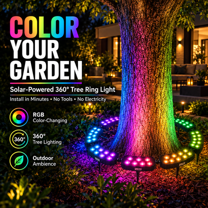 ✨Modular Ring Tree Landscape Lights – 360° Outdoor Uplighting for Trees & Columns