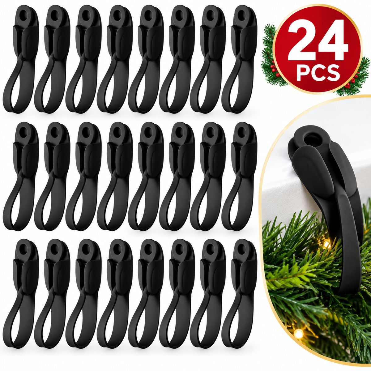 🎄🌿 No-Drill Christmas Garland Hangers ✨🏡 | Flexible Silicone Hooks for Mantels & Staircases