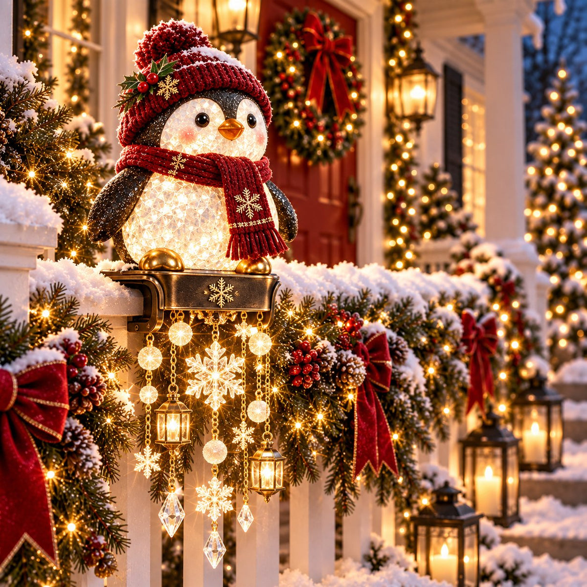 🎄Christmas Porch Railing Lights – 4 Festive Character Designs