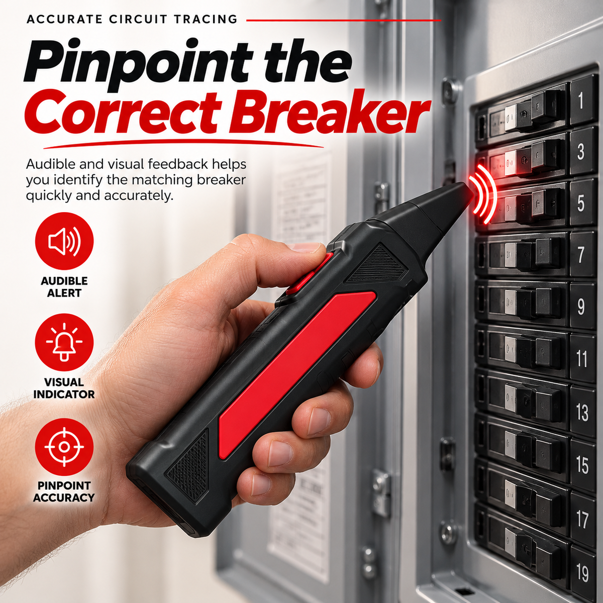⚡ Circuit Breaker Finder Kit – Fast & Accurate Electrical Circuit Tracer with Receiver, Outlet Tester & Accessories for Homeowners and Electricians