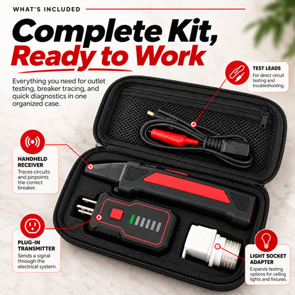 ⚡ Circuit Breaker Finder Kit – Fast & Accurate Electrical Circuit Tracer with Receiver, Outlet Tester & Accessories for Homeowners and Electricians