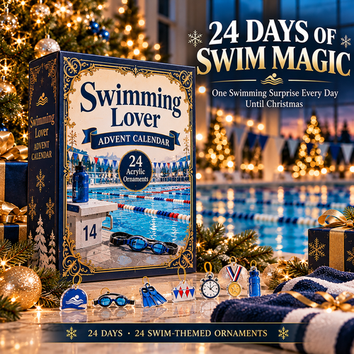 🏊 Swimming Advent Calendar 2026 – 24 Acrylic Swimming Ornaments 🎄 | Christmas Gift for Swimmers 🎁