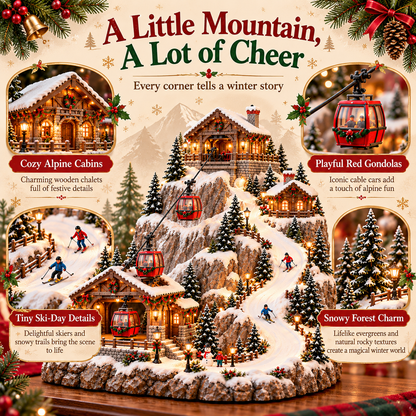 🏔️ Alpine Christmas Ski Village™ – Festive Mountain Holiday Display