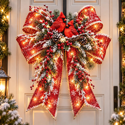 🎀 Last Day 50% OFF🔥Giant Light-Up Christmas Bows – Oversized Festive Door Decor ✨